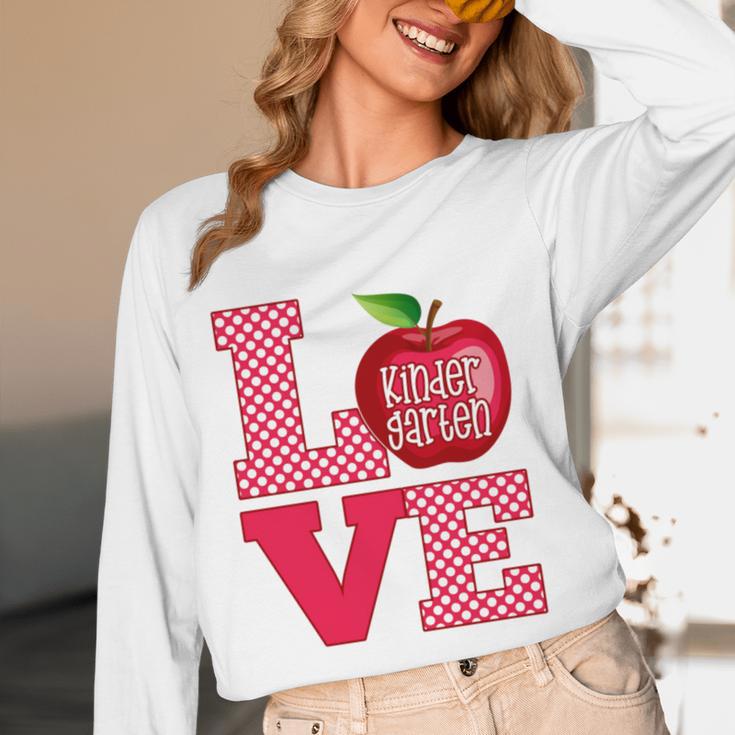 Love Kindergarten Cute Apple School Teacher Women Long Sleeve T-Shirt, novelty gifts, funny gifts Love Kindergarten Cute Apple School Teacher Women Long Sleeve T-Shirt, novelty gifts, funny gifts