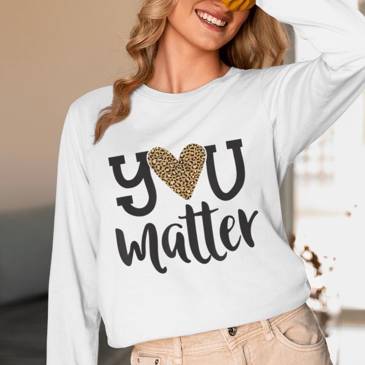 You Matter Leopard Print Teacher Kind Counselor Kindness Women Long Sleeve T-Shirt, novelty gifts, funny gifts You Matter Leopard Print Teacher Kind Counselor Kindness Women Long Sleeve T-Shirt, novelty gifts, funny gifts