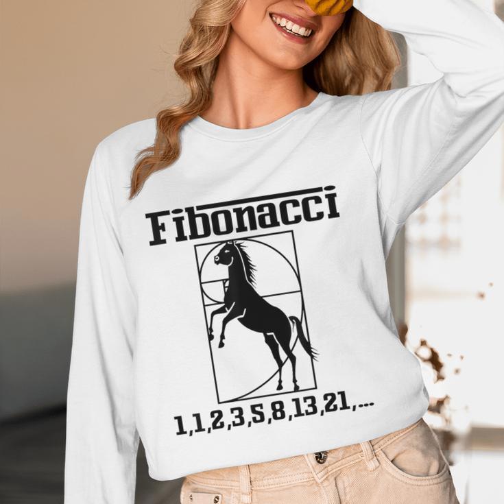 Nerdy Fibonacci Racing Car Horse Math Teacher Men Women Girls Kids Women Long Sleeve T-Shirt, novelty gifts, funny gifts