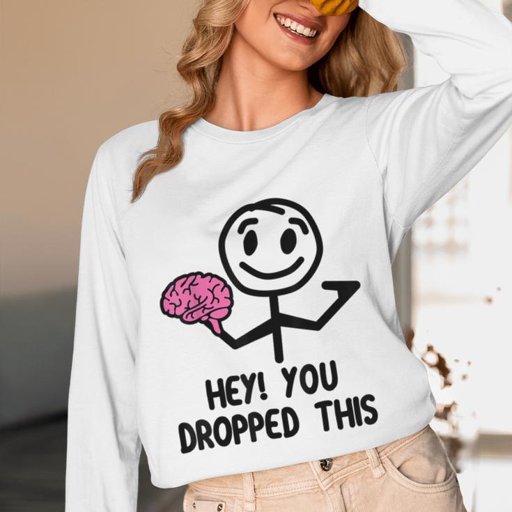 Nerdy Hey You Dropped This Brain Math Teacher Women Long Sleeve T-Shirt, novelty gifts, funny gifts Nerdy Hey You Dropped This Brain Math Teacher Women Long Sleeve T-Shirt, novelty gifts, funny gifts