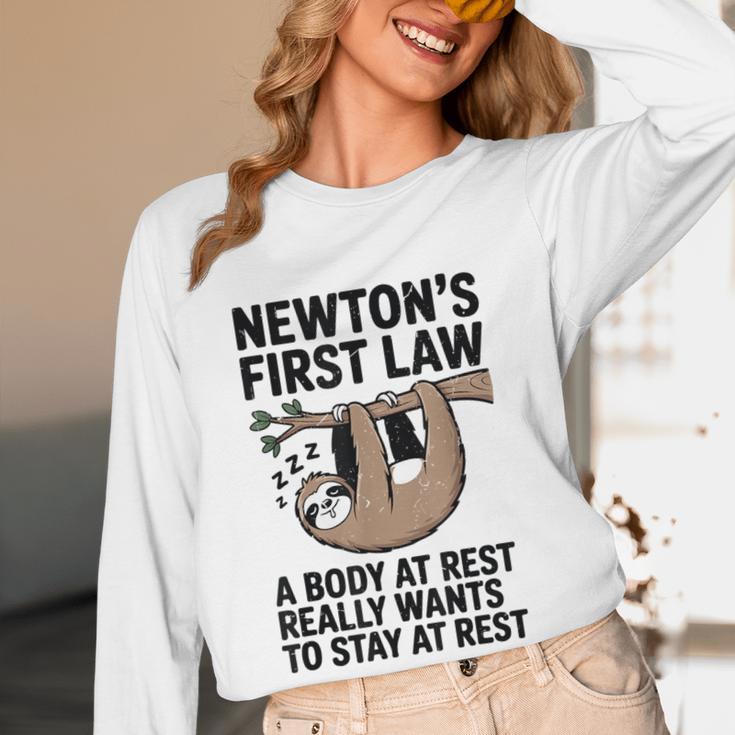 Newtons First Law Physics Jokes Science Teacher Women Long Sleeve T-Shirt, novelty gifts, funny gifts Newtons First Law Physics Jokes Science Teacher Women Long Sleeve T-Shirt, novelty gifts, funny gifts