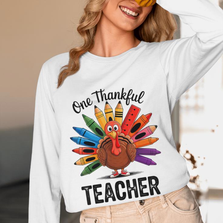 One Thankful Teacher Thanksgiving TurkeyCute Pencil Women Long Sleeve T-Shirt, novelty gifts, funny gifts One Thankful Teacher Thanksgiving TurkeyCute Pencil Women Long Sleeve T-Shirt, novelty gifts, funny gifts