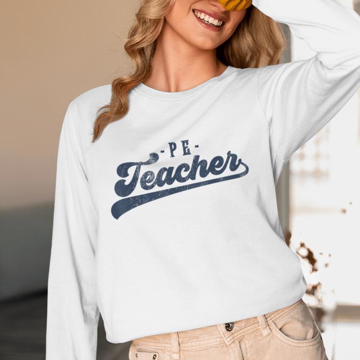 PE Teacher Cute Vintage Graphic Physical Education Teacher Women Long Sleeve T-Shirt, novelty gifts, funny gifts PE Teacher Cute Vintage Graphic Physical Education Teacher Women Long Sleeve T-Shirt, novelty gifts, funny gifts