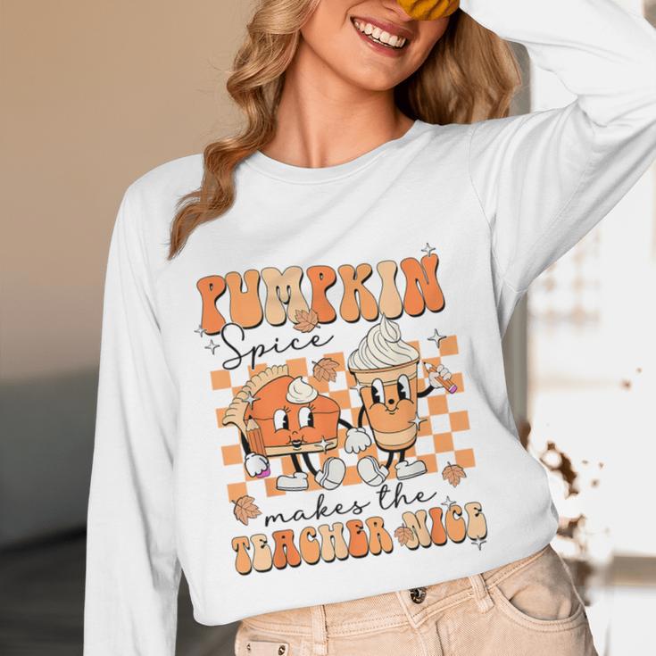Pumpkin Spice Makes The Teacher Nice Teacher Graduation Women Long Sleeve T-Shirt, novelty gifts, funny gifts Pumpkin Spice Makes The Teacher Nice Teacher Graduation Women Long Sleeve T-Shirt, novelty gifts, funny gifts