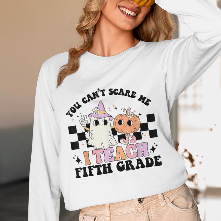 Retro You Can't Scare Me I Teach 5th Grade Teacher Halloween Women Long Sleeve T-Shirt, novelty gifts, funny gifts Retro You Can't Scare Me I Teach 5th Grade Teacher Halloween Women Long Sleeve T-Shirt, novelty gifts, funny gifts