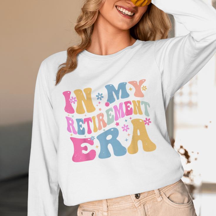 Retro Groovy Retirement Era Retired Teacher Women Long Sleeve T-Shirt, novelty gifts, funny gifts