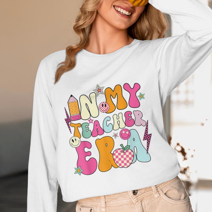 Retro Groovy In My Teaching Era Best Teacher Appreciation Women Long Sleeve T-Shirt, novelty gifts, funny gifts Retro Groovy In My Teaching Era Best Teacher Appreciation Women Long Sleeve T-Shirt, novelty gifts, funny gifts