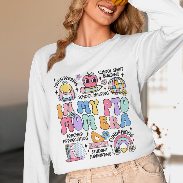 Retro In My PTO Mom Era Parent Organization Team Teacher Women Long Sleeve T-Shirt, novelty gifts, funny gifts
