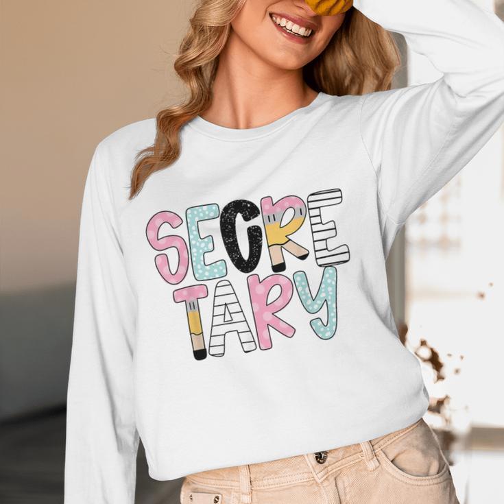Retro Secretary Back To School Teacher Appreciation Women Long Sleeve T-Shirt, novelty gifts, funny gifts Retro Secretary Back To School Teacher Appreciation Women Long Sleeve T-Shirt, novelty gifts, funny gifts