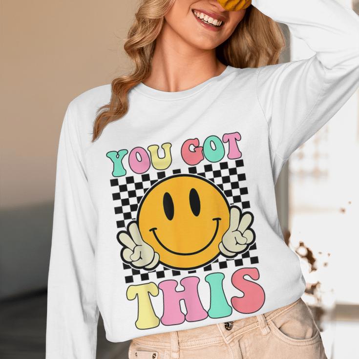 You Got This Retro Smile Motivational Testing Day Teacher Women Long Sleeve T-Shirt, novelty gifts, funny gifts You Got This Retro Smile Motivational Testing Day Teacher Women Long Sleeve T-Shirt, novelty gifts, funny gifts