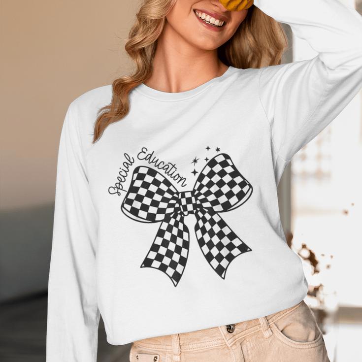 Retro Special Education Squad Coquette Bow SPED Teacher Women Long Sleeve T-Shirt, novelty gifts, funny gifts Retro Special Education Squad Coquette Bow SPED Teacher Women Long Sleeve T-Shirt, novelty gifts, funny gifts