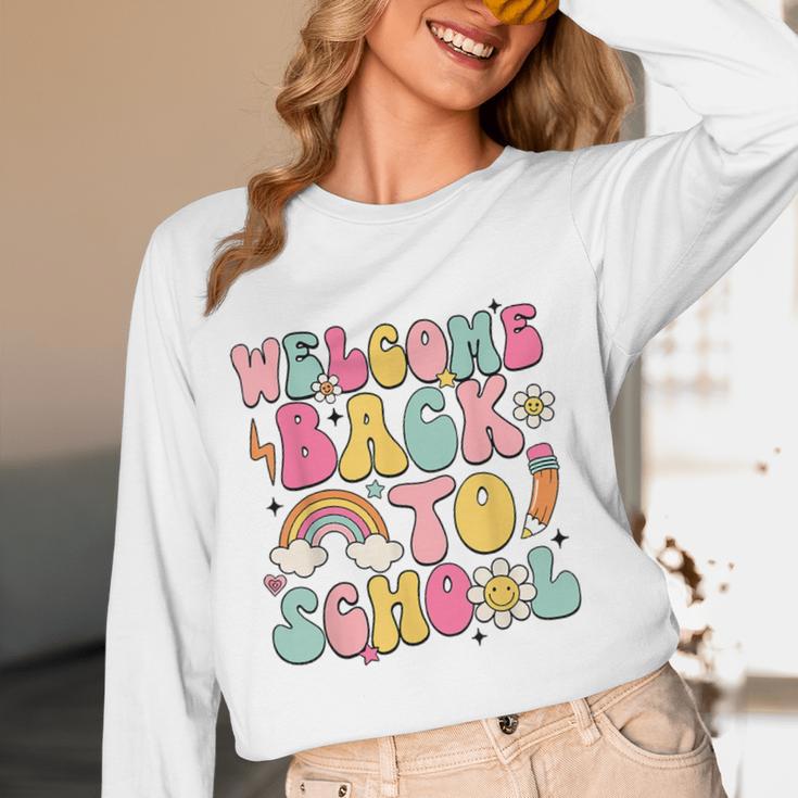 Retro Welcome Back To School Teacher Appreciation Boys Girls Women Long Sleeve T-Shirt, novelty gifts, funny gifts Retro Welcome Back To School Teacher Appreciation Boys Girls Women Long Sleeve T-Shirt, novelty gifts, funny gifts