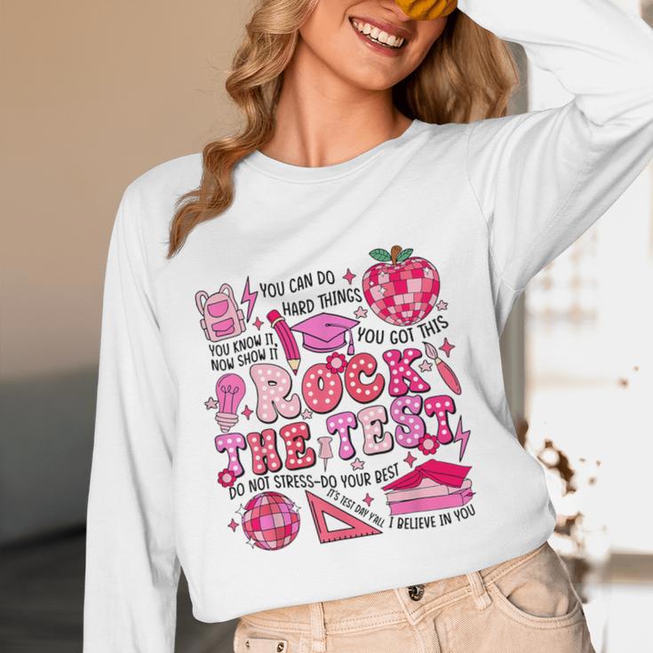 Rock The Test Testing Day Don't Stress Do Your Best Teacher For Men Women Girls Kids Women Long Sleeve T-Shirt, novelty gifts, funny gifts Rock The Test Testing Day Don't Stress Do Your Best Teacher For Men Women Girls Kids Women Long Sleeve T-Shirt, novelty gifts, funny gifts