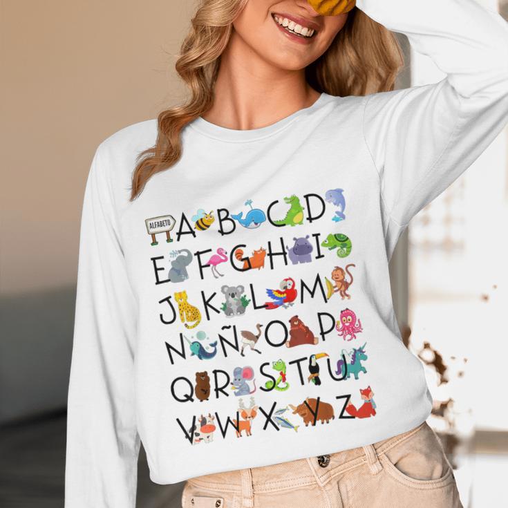 SPANISH ALPHABET MAESTRA SPANISH TEACHER Women Long Sleeve T-Shirt, novelty gifts, funny gifts SPANISH ALPHABET MAESTRA SPANISH TEACHER Women Long Sleeve T-Shirt, novelty gifts, funny gifts