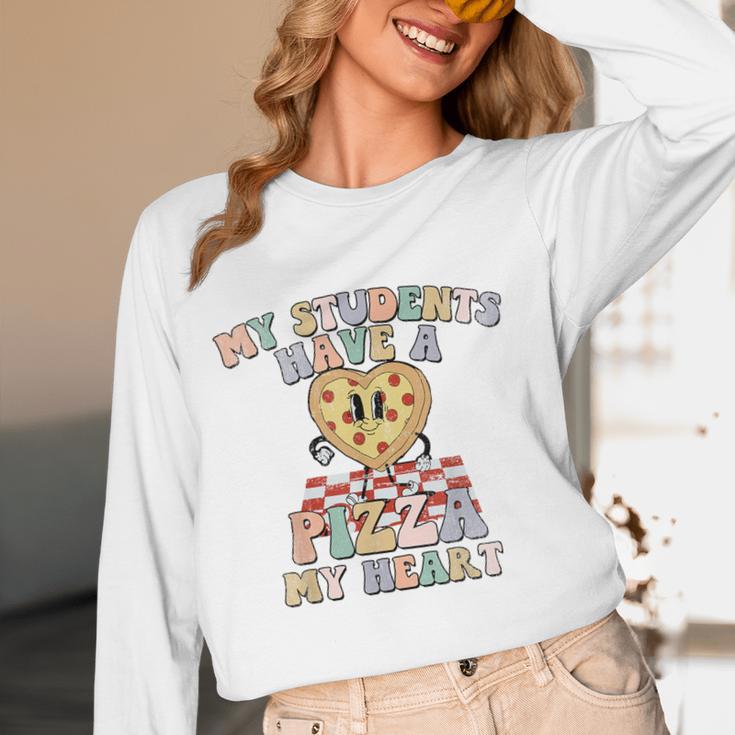 My Students Have A Pizza-My-Heart Valentines Day Teacher Women Long Sleeve T-Shirt, novelty gifts, funny gifts