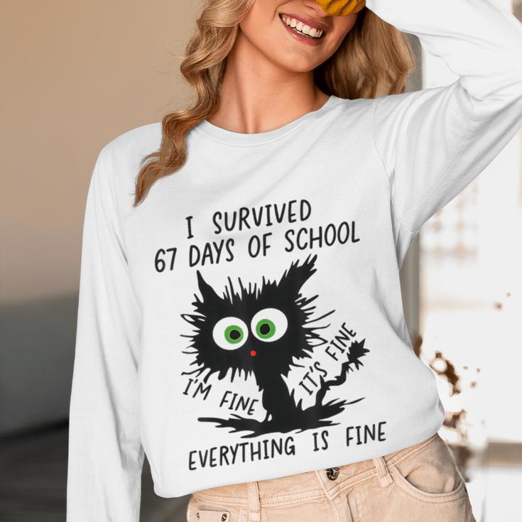 I Survived 67 Days Of School Teachers Students Humor Women Long Sleeve T-Shirt, novelty gifts, funny gifts I Survived 67 Days Of School Teachers Students Humor Women Long Sleeve T-Shirt, novelty gifts, funny gifts