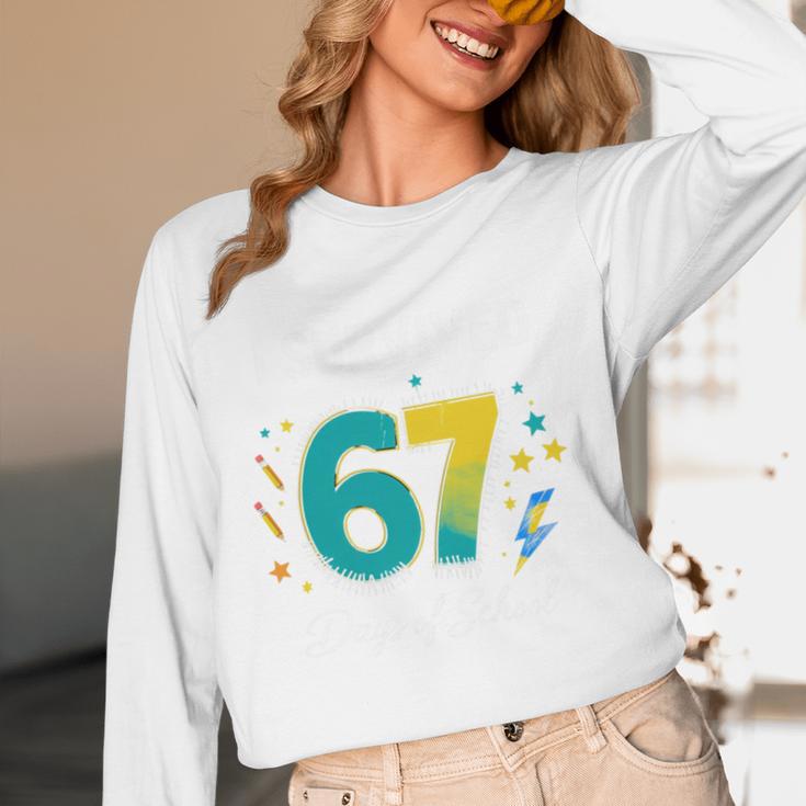 I Survived 67 Days Of School Teachers Students Meme Women Long Sleeve T-Shirt, novelty gifts, funny gifts I Survived 67 Days Of School Teachers Students Meme Women Long Sleeve T-Shirt, novelty gifts, funny gifts