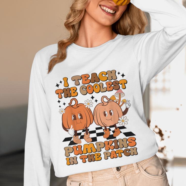 I Teach The Coolest Pumpkins In The Patch Teacher Halloween Women Long Sleeve T-Shirt, novelty gifts, funny gifts I Teach The Coolest Pumpkins In The Patch Teacher Halloween Women Long Sleeve T-Shirt, novelty gifts, funny gifts