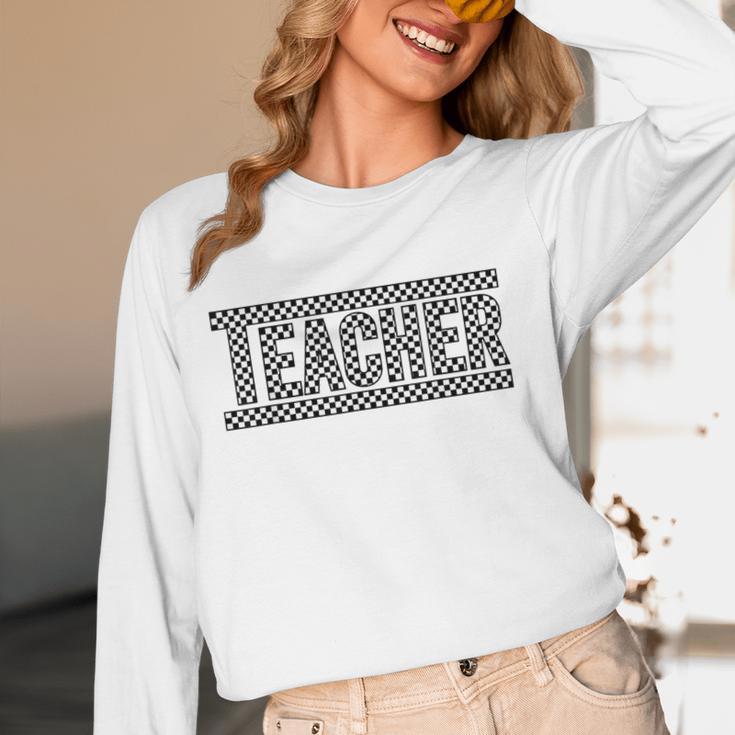 Teacher Checkered Racing Teacher Appreciation Men Women Women Long Sleeve T-Shirt, novelty gifts, funny gifts Teacher Checkered Racing Teacher Appreciation Men Women Women Long Sleeve T-Shirt, novelty gifts, funny gifts