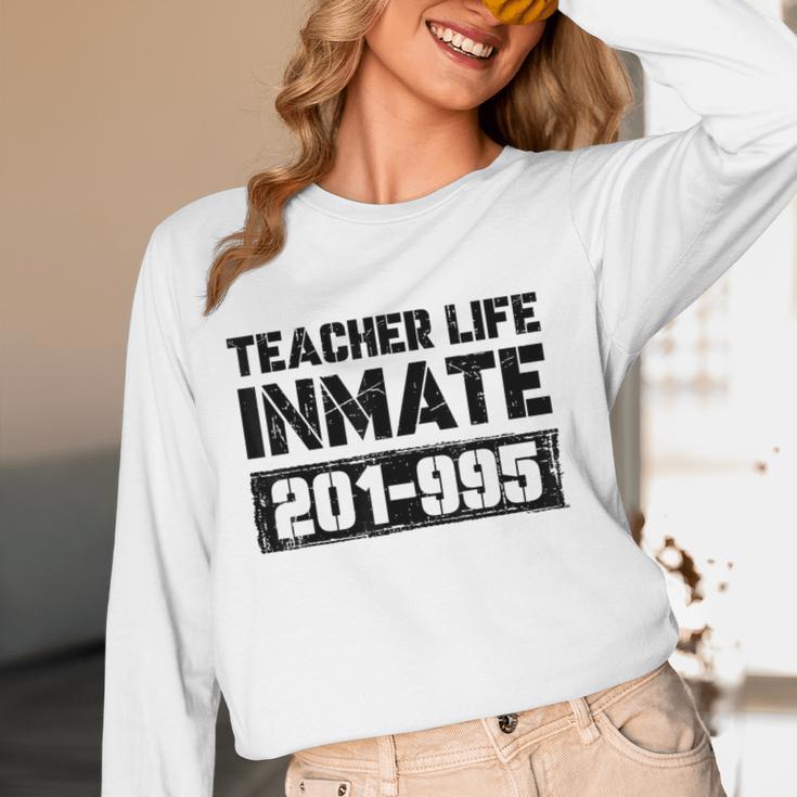 Teacher Life Jail Inmate Prisoner Halloween Costume Women Long Sleeve T-Shirt, novelty gifts, funny gifts