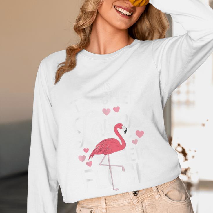 This Teacher Loves Her Flock Flamingo Teacher Class Women Long Sleeve T-Shirt, novelty gifts, funny gifts