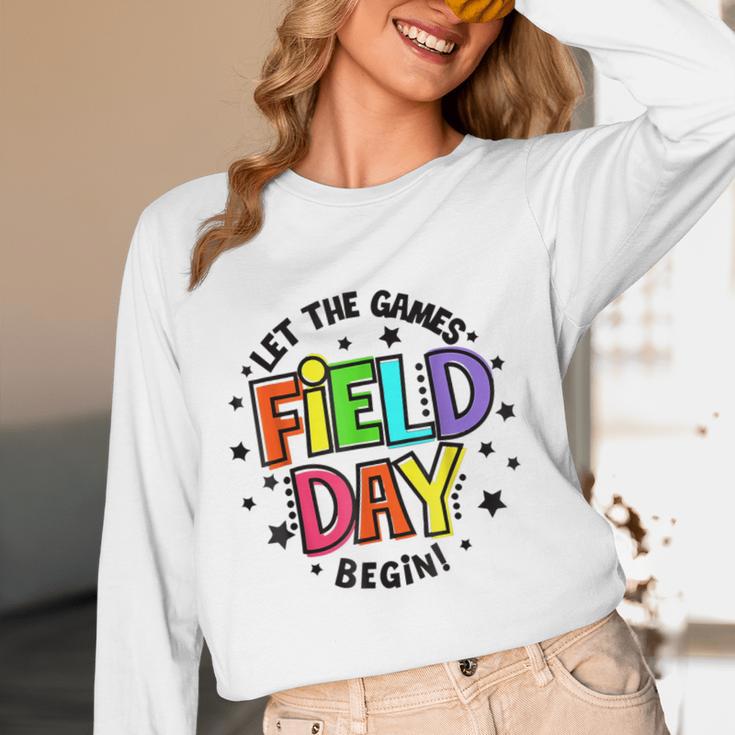 Teacher Student Field Day Let The Games Begin Field Day Women Long Sleeve T-Shirt, novelty gifts, funny gifts Teacher Student Field Day Let The Games Begin Field Day Women Long Sleeve T-Shirt, novelty gifts, funny gifts