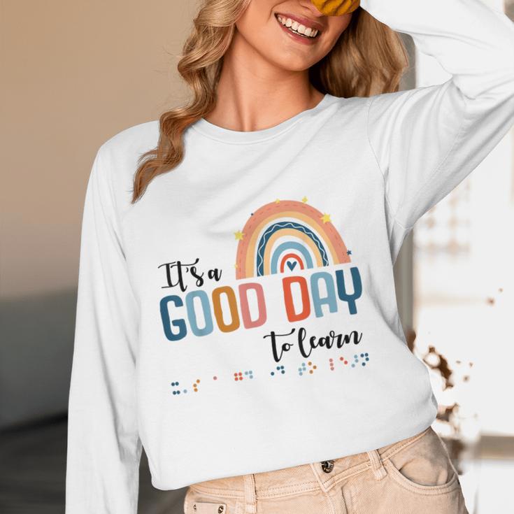 Teacher Of Visually Impaired Braille A Good Day To Learn Women Long Sleeve T-Shirt, novelty gifts, funny gifts Teacher Of Visually Impaired Braille A Good Day To Learn Women Long Sleeve T-Shirt, novelty gifts, funny gifts