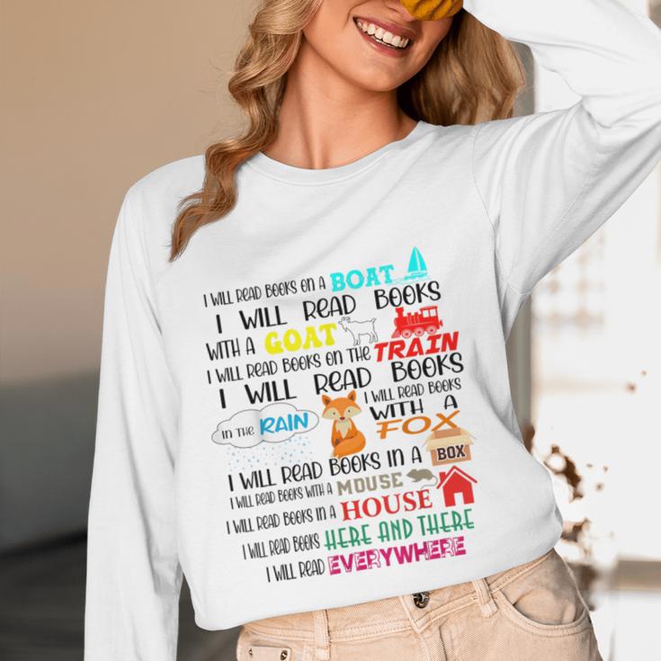 Teacher I Will Read Book On Boat Kids Women Bookworm Women Long Sleeve T-Shirt, novelty gifts, funny gifts Teacher I Will Read Book On Boat Kids Women Bookworm Women Long Sleeve T-Shirt, novelty gifts, funny gifts