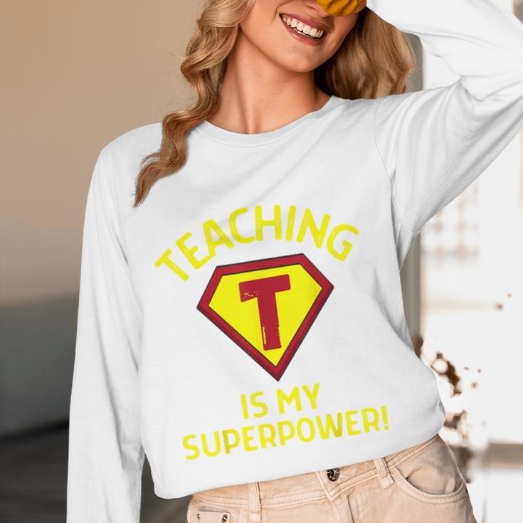 Teaching Is My Superpower Fun Elementary Teacher 1st Grade Women Long Sleeve T-Shirt, novelty gifts, funny gifts Teaching Is My Superpower Fun Elementary Teacher 1st Grade Women Long Sleeve T-Shirt, novelty gifts, funny gifts
