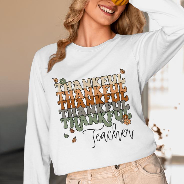 Thankful Teacher Thanksgiving Fall Pumpkin Turkey Women Long Sleeve T-Shirt, novelty gifts, funny gifts Thankful Teacher Thanksgiving Fall Pumpkin Turkey Women Long Sleeve T-Shirt, novelty gifts, funny gifts