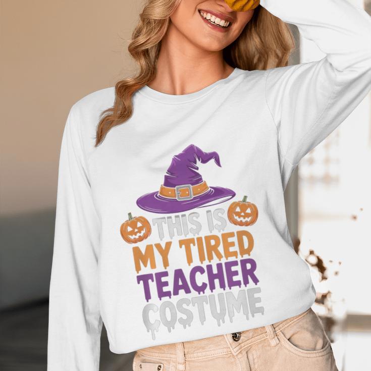 This Is My Tired Teacher Costume Halloween Premium Tri-Blend Women Long Sleeve T-Shirt, novelty gifts, funny gifts