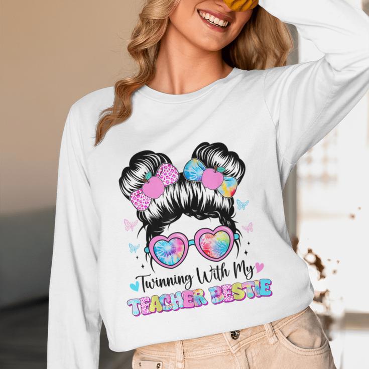 Twinning With My Teacher Bestie Twin Day Friends Teacher Women Long Sleeve T-Shirt, novelty gifts, funny gifts Twinning With My Teacher Bestie Twin Day Friends Teacher Women Long Sleeve T-Shirt, novelty gifts, funny gifts