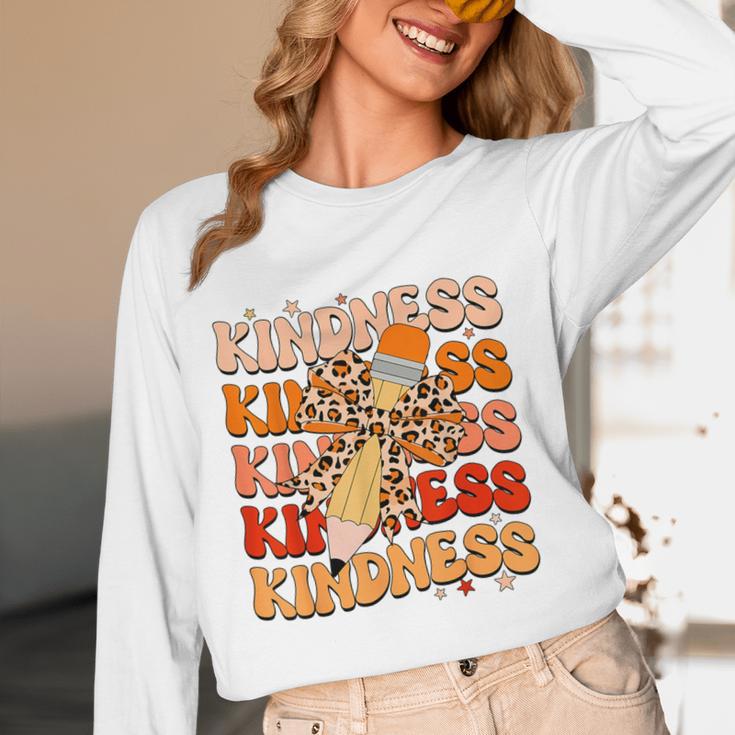 Unity Day Orange Kindness Teacher Bow Anti Bullying Be Kind Women Long Sleeve T-Shirt, novelty gifts, funny gifts