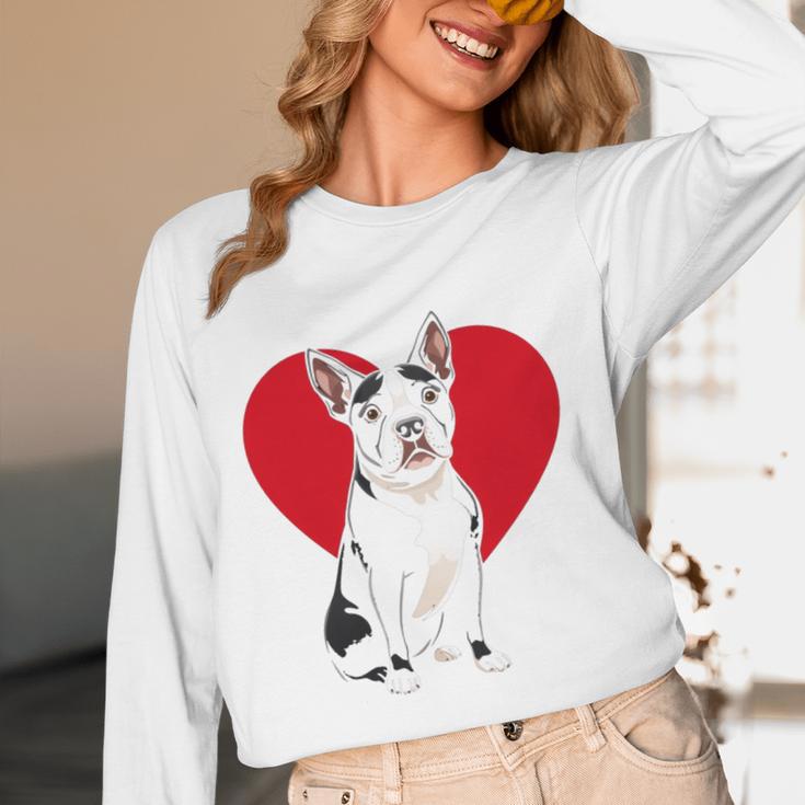 Valentine's Day Boston Terrier Lover Women Long Sleeve T-Shirt, novelty gifts, funny gifts
