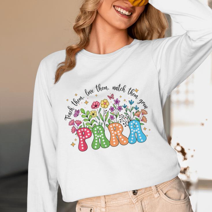 Wildflower Para Floral Paraprofessional Paraeducator Teacher Women Long Sleeve T-Shirt, novelty gifts, funny gifts Wildflower Para Floral Paraprofessional Paraeducator Teacher Women Long Sleeve T-Shirt, novelty gifts, funny gifts
