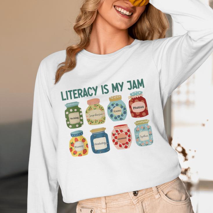 Women Literacy Is My Jam Literacy Teacher Reading Teacher Women Long Sleeve T-Shirt, novelty gifts, funny gifts Women Literacy Is My Jam Literacy Teacher Reading Teacher Women Long Sleeve T-Shirt, novelty gifts, funny gifts