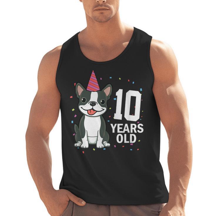 10 Years Old Birthday Boston Terrier Dog Lover 10th Party For Men Women Kids Men Tank Top, trending gift