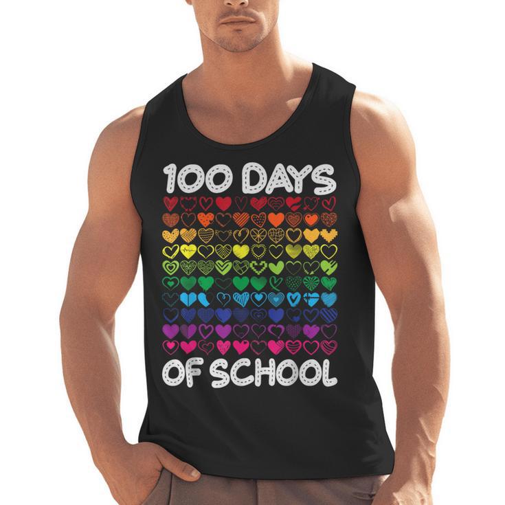 100 Days Of School Heart Love Teacher Or Student 100th Day Men Tank Top