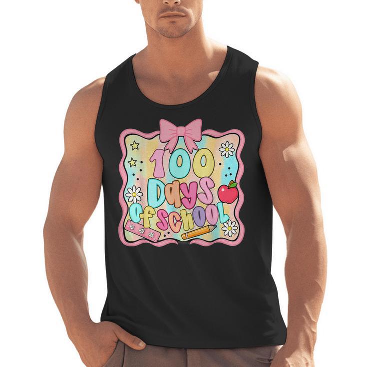 100 Days Of School Preppy 100th Day Of School Teacher Kids Men Tank Top