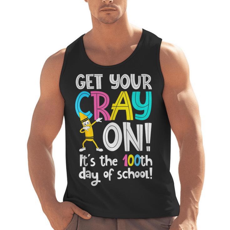 100th Day Of School Get Your Cray On Teacher Men Tank Top