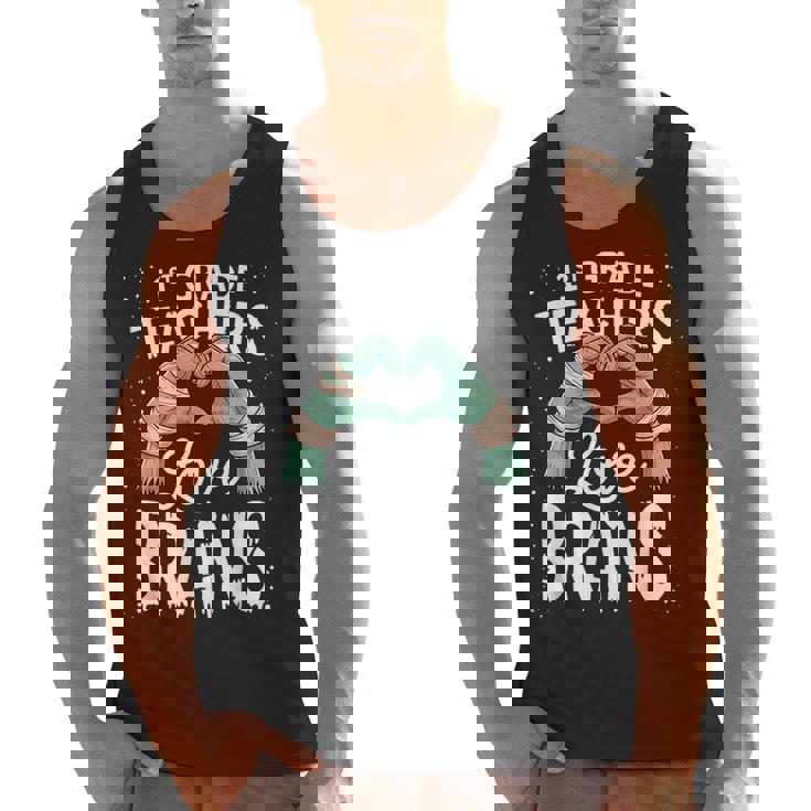 1st Grade Teachers Love Brains Shirt Halloween Teacher Men Tank Top