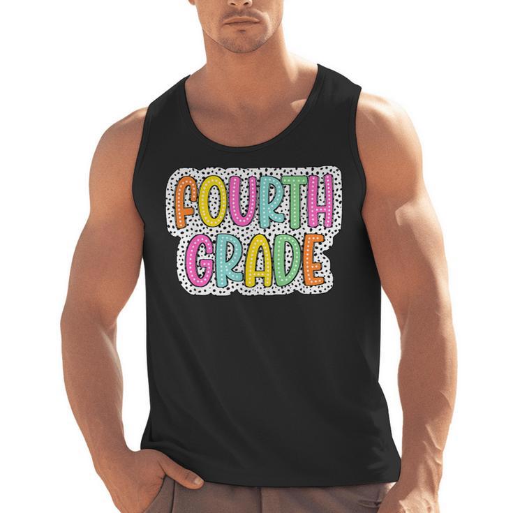 4th Grade Back To School Dalmatian Dots Teacher Student Men Tank Top