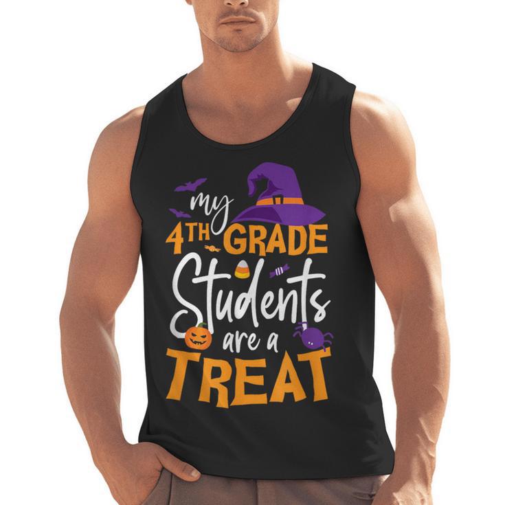 My 4th Grade Students Are a Treat Teacher Halloween Witch For Men Women Kids Men Tank Top