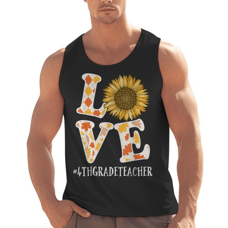 4th Grade Teacher Love Autumn Fall Sunflower Appreciation Men Tank Top