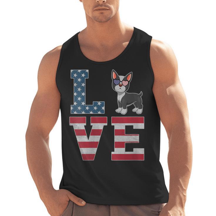 4th Of July Decor Patriotic LOVE Boston Terrier USA Flag Men Tank Top, Patriotic Boston Terrier Gifts, Boston Terrier 4th Of July Gifts, trending gift