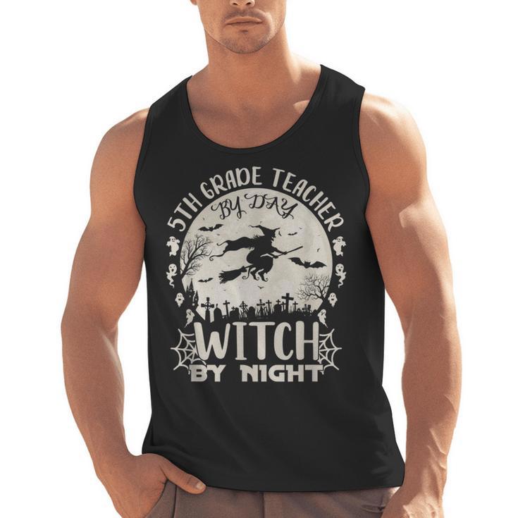 5th Grade Teacher By Day Witch By Night Halloween Men Tank Top