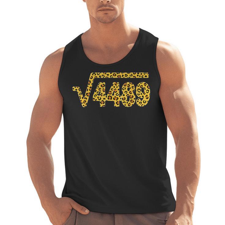 6 7 Leopard Pattern Meme Square Root 4489 Slang Math Teacher Men Tank Top