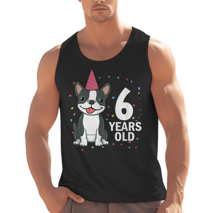 6 Years Old Birthday Boston Terrier Dog Lover 6th Party Kid Men Tank Top, trending gift