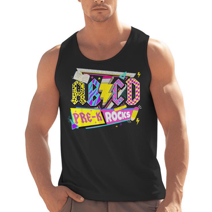 ABCD Pre-K Rocks Back To School PreK Kindergarten Teacher Men Tank Top