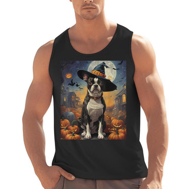 Aesthetic Halloween Boston Terrier Dog Witch Pumpkin For Men Women Kids Men Tank Top, Boston Terrier Halloween Gifts, trending gift